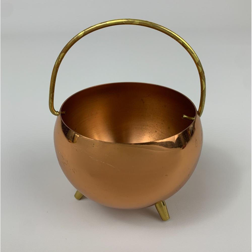 Coppercraft Guild Copper Mini Miniature Small Cauldron Pot with Handle Vintage